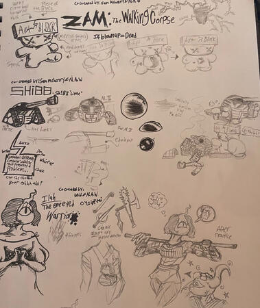 Old Zam, Shibb, & Ilah practice sketches